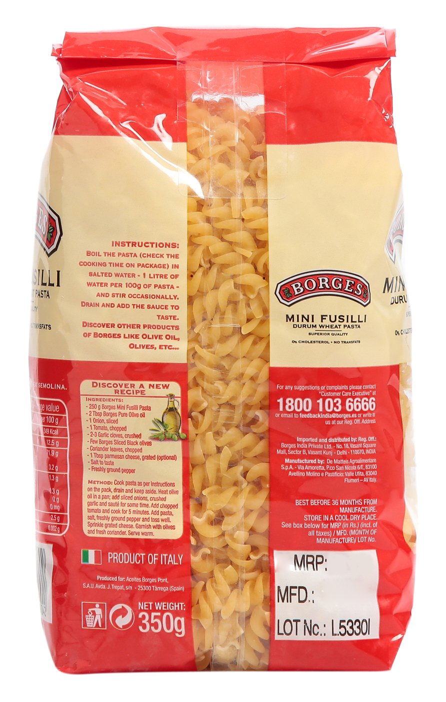 Borges Mini Fusilli Durum Wheat Pasta, 350g