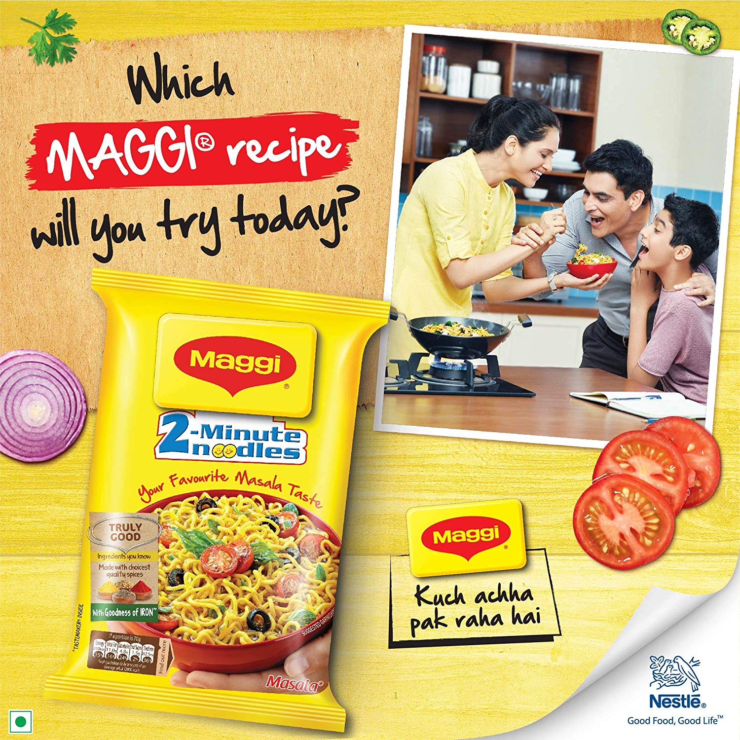 Maggi Nestle 2-minute Instant Noodles, Masala – 140g Pouch – Shaista's ...