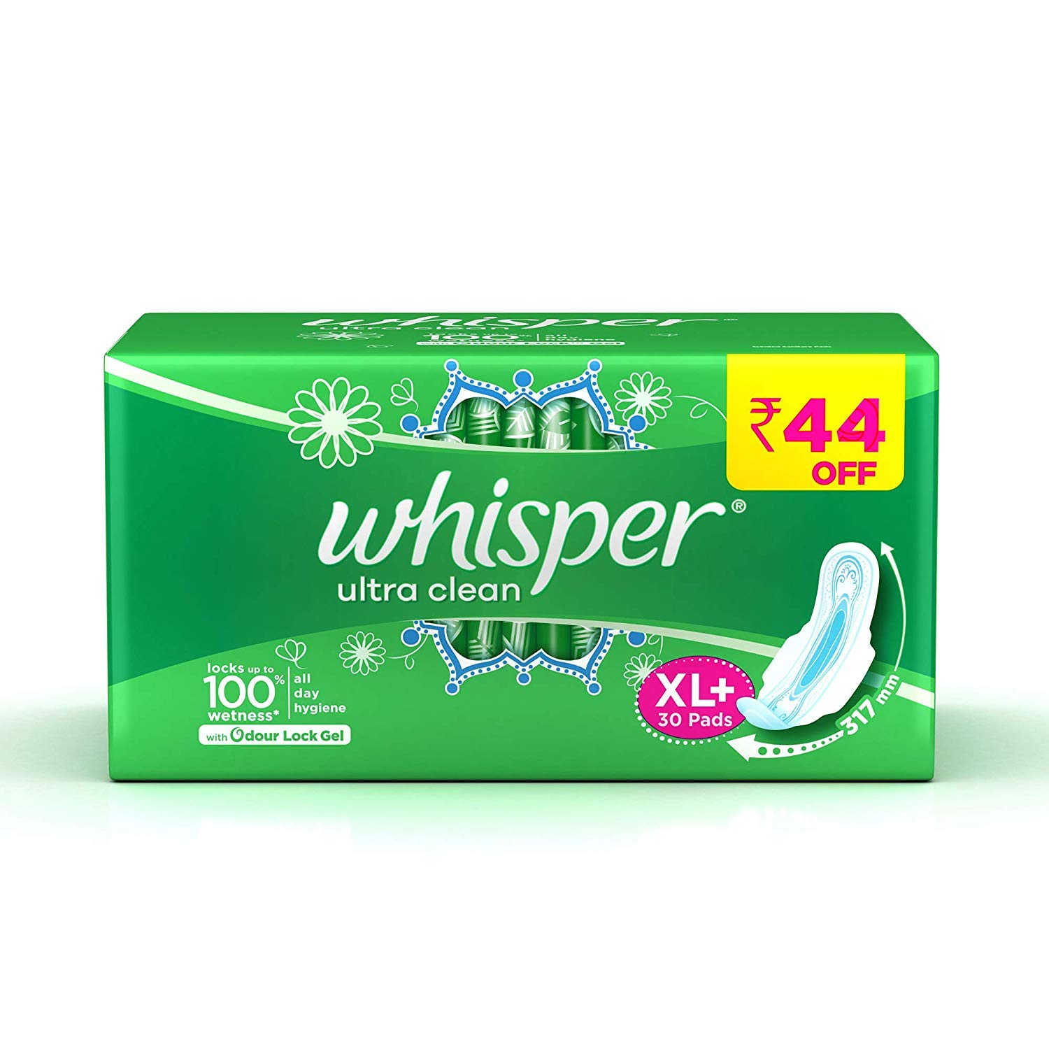 Whisper Ultra Clean Sanitary Pads – 30 Pieces (XL Plus) – Shaista's ...